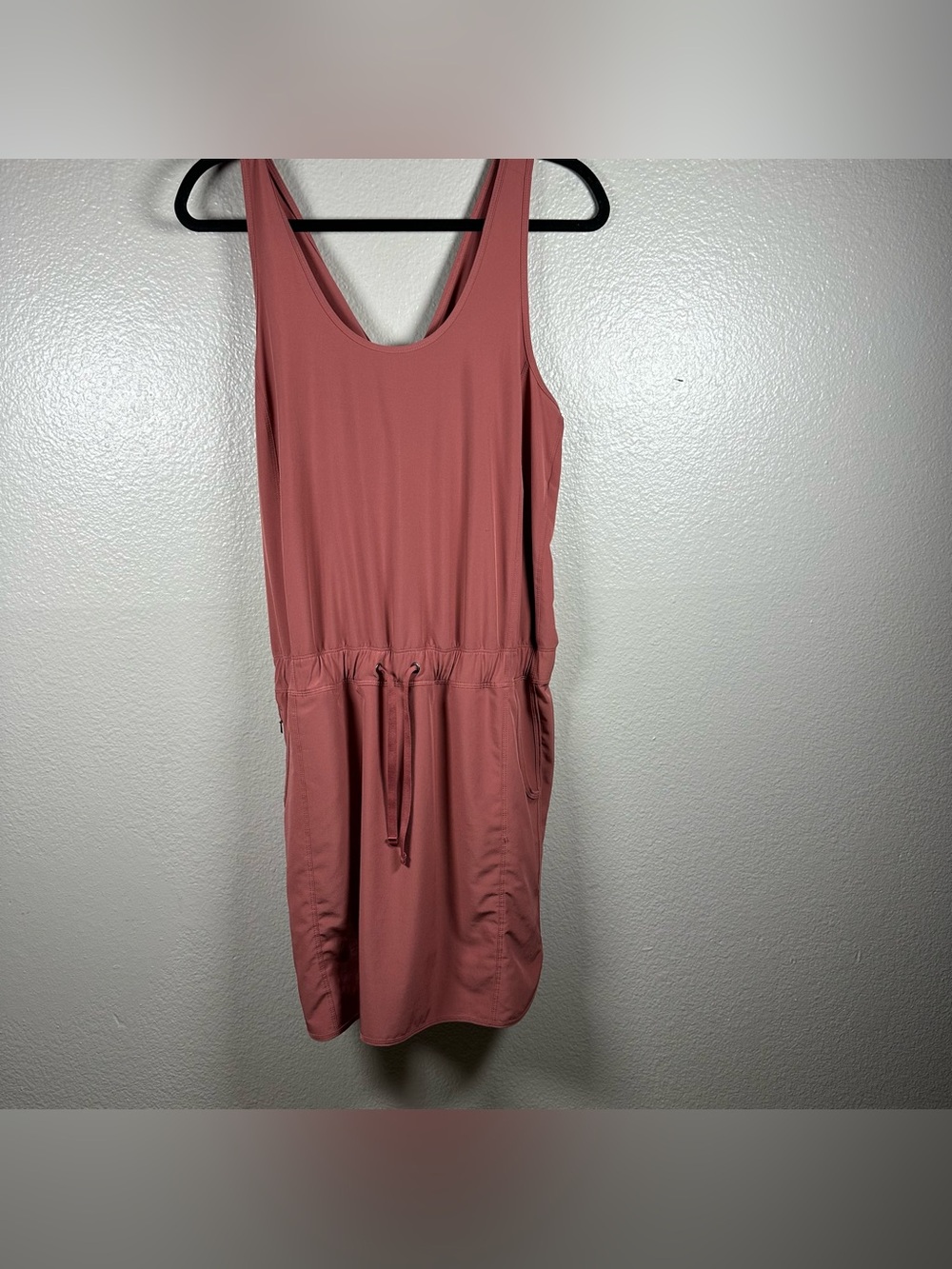 Patagonia Dusty Rose Tank Midi Dress with Drawstring Waist